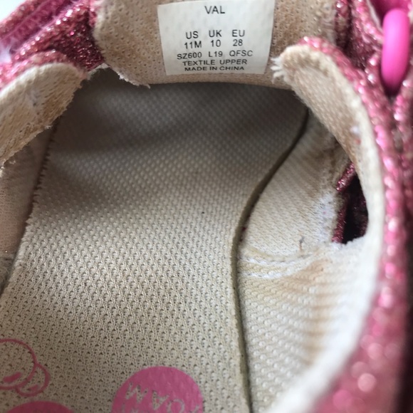 Stride Rite sandals Memory Foam Toddler size 11 LIKE NEW SPARKLE PINK CLOSED TOE - Picture 7 of 7